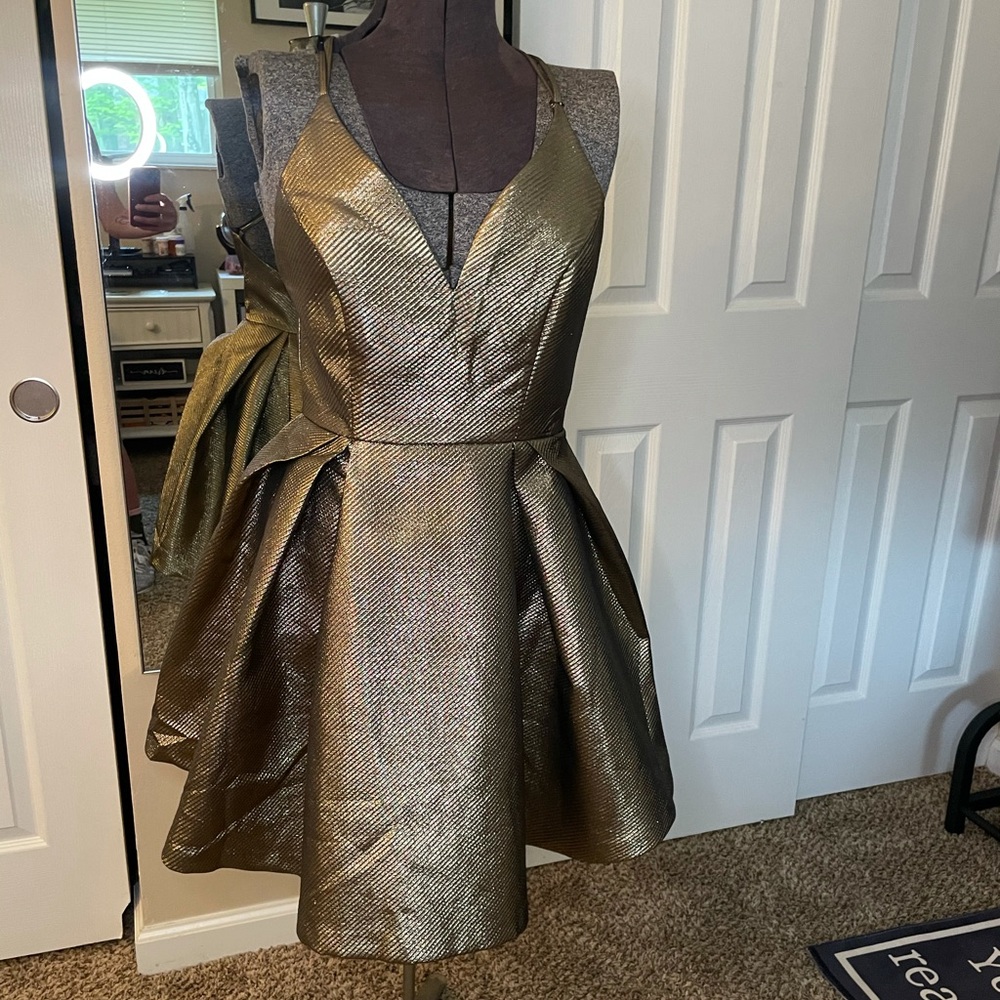 Gold flow dress